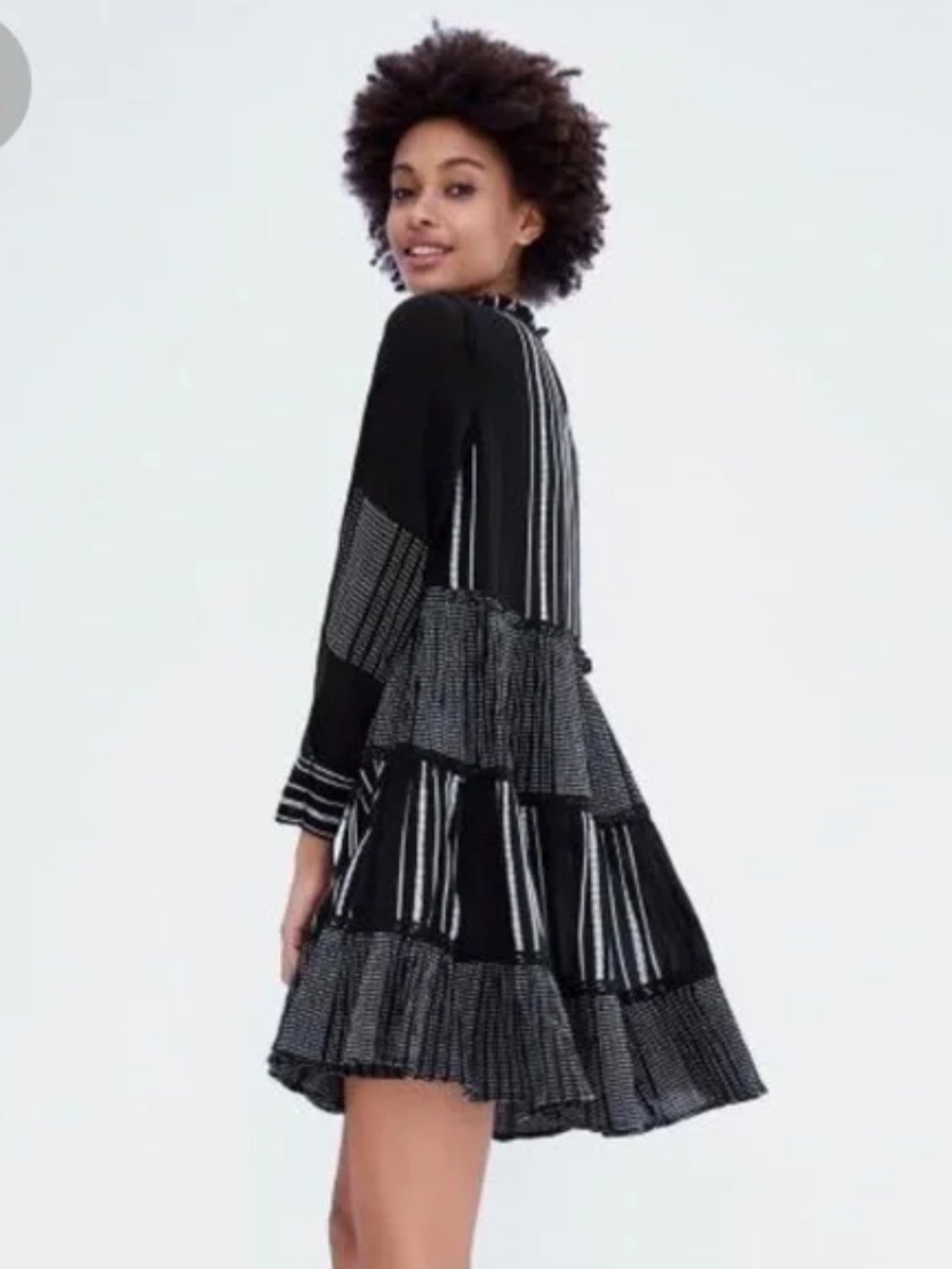 Zara Black and White Tiered Mini Dress. L. GUC!🔥 - Picture 2 of 7